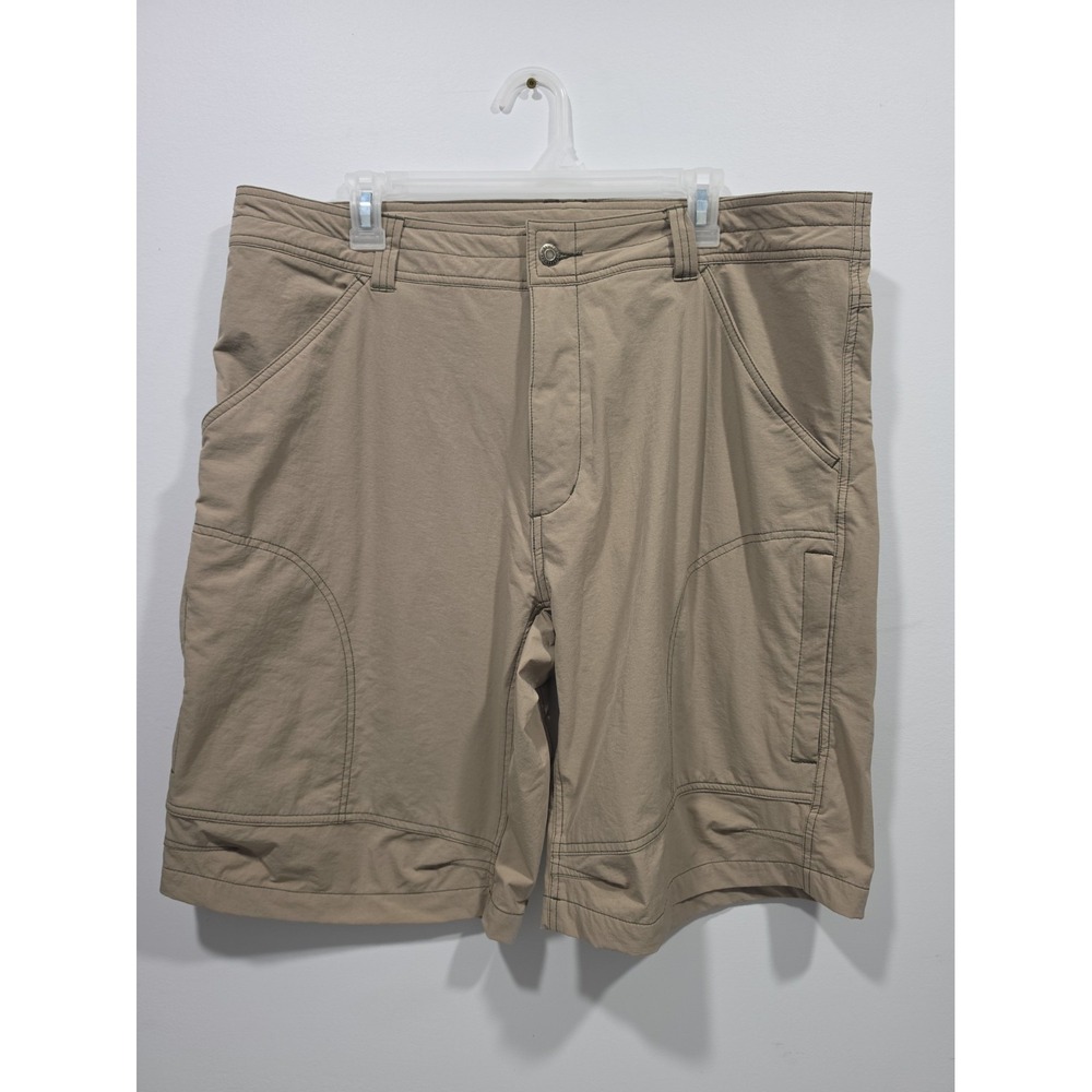 Megellan Sportswear Shorts Mens 38 Nylon Spandex Performance Brown
